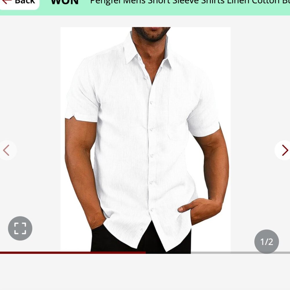 Men's Short Sleeve Button-Down Shirt - White